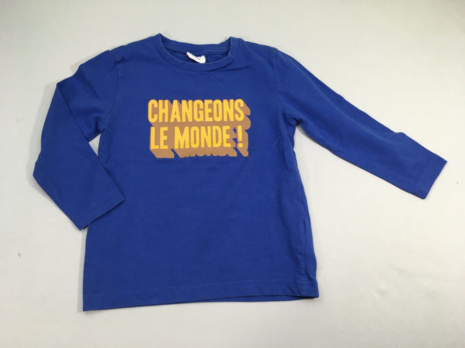 T-shirt m.l bleu électrique Monde, moins cher chez Petit Kiwi