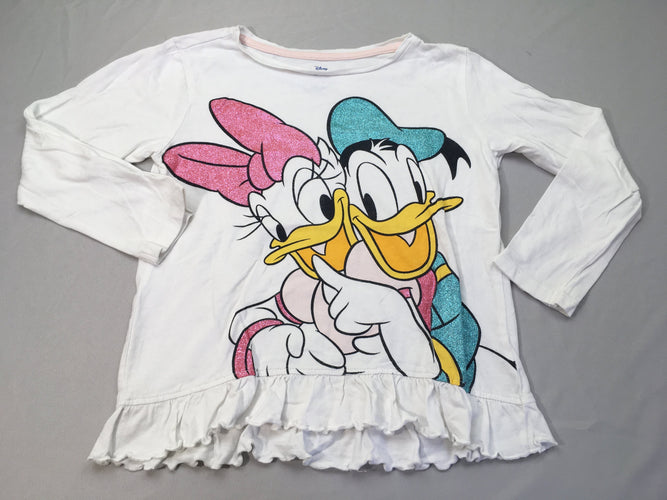 T-shirt m.l blanc Daisy/Donald, moins cher chez Petit Kiwi