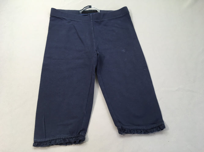 Legging rose 3/4 bleu foncé dentelle, moins cher chez Petit Kiwi
