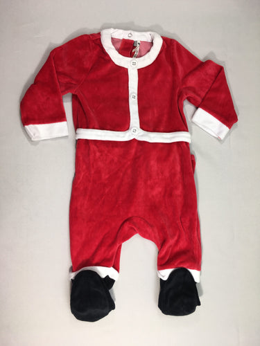 Pyjama velours rouge Noël, moins cher chez Petit Kiwi