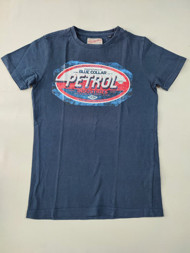 T-shirt m.c bleu marine "Blue collar Petrol industries", moins cher chez Petit Kiwi