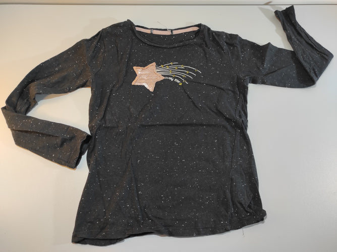 T-shirt m.l bleu marine moucheté étoile sequins rose "lovely star", moins cher chez Petit Kiwi