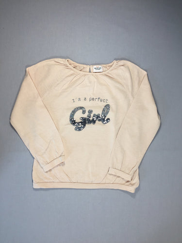 T-shirt m.l rose pâle  "girl" en sequins, moins cher chez Petit Kiwi
