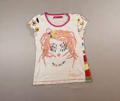T-shirt m.c blanc dos rayé impression avant abimée