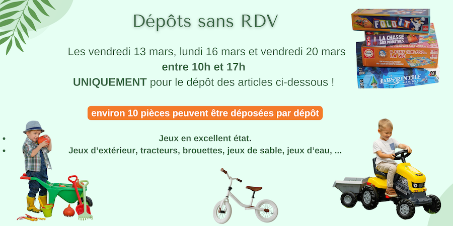 temporairement - dépots sans rendez-vous