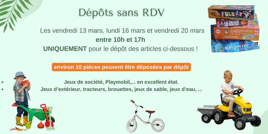 temporairement - dépots sans rendez-vous